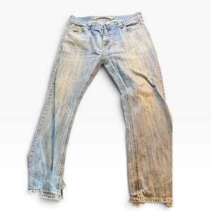Rock & Roll Cowboy Men’s Jeans 40x34 Light Wash Distressed Bootcut Denim